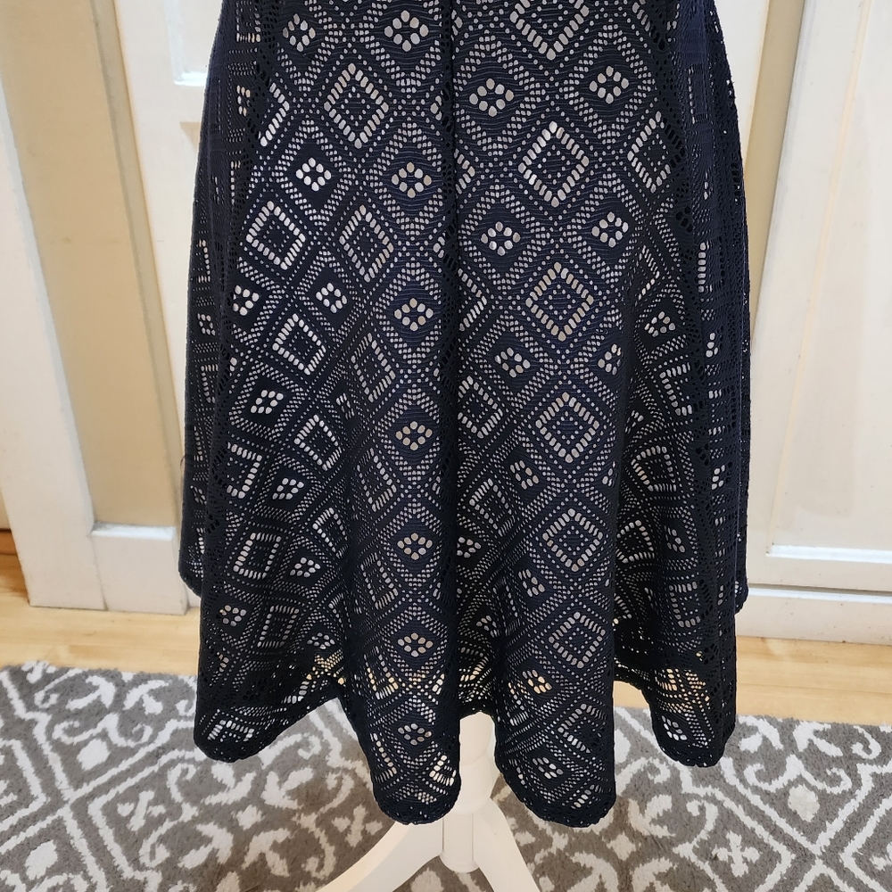 New York & Company Printed Color Block Wrap Dress - Picture 8 of 14